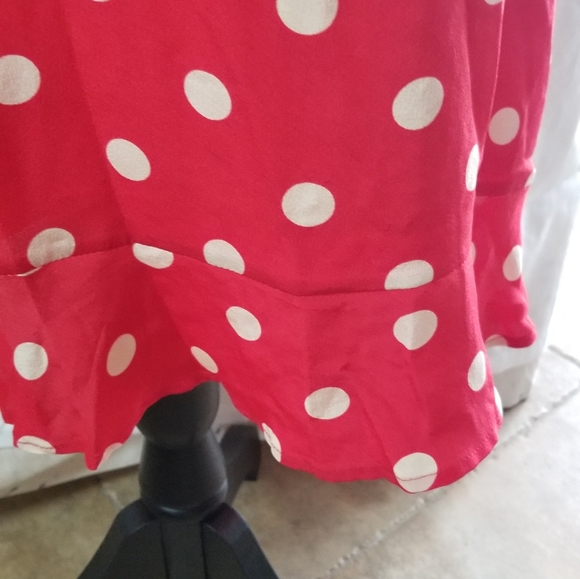 Outfit JPR red and white polka dot 100% silk skirt - Picture 3 of 4